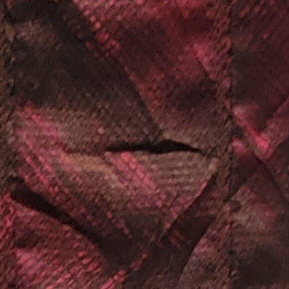 Jaclyn Smith Skirt, Silky, Burgundy Maroon Print, Gored, Part Elastic Waist - Picture 6 of 12